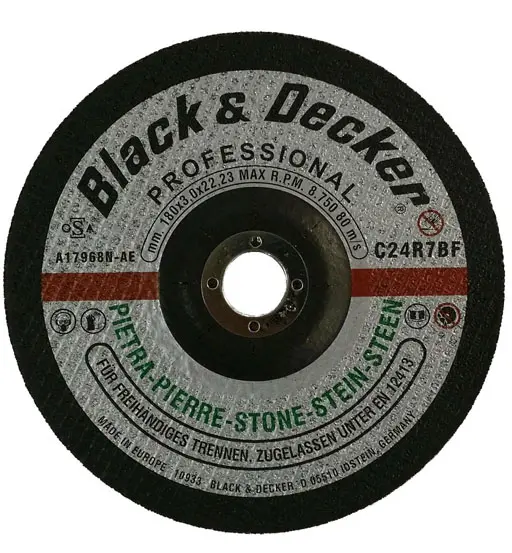 BLACK&DECKER A17968N-AE MASONRY CUTTING WHEEL 180 X 3 X 22.23MM TYPE 42