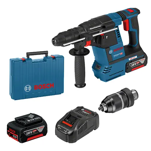BOSCH GBH 18 V-26 F FULL KIT BRUSHLESS ROTARY HAMMER 18V (2X6AH BATTERY + CASE)