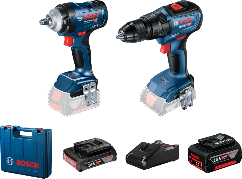 BOSCH GDS 18V-400 FULL KIT CORDLESS IMPACT WRENCH 18V (2X5.0 AH BATTERIES + CHARGER IN CASE)