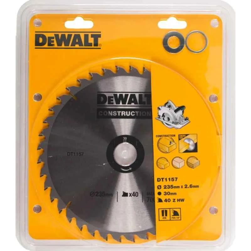 DEWALT DT1157-QZ CIRCULAR SAW BLADE DIAMETER 235; BORE 30 ATB 10DEG 40 TEETH
