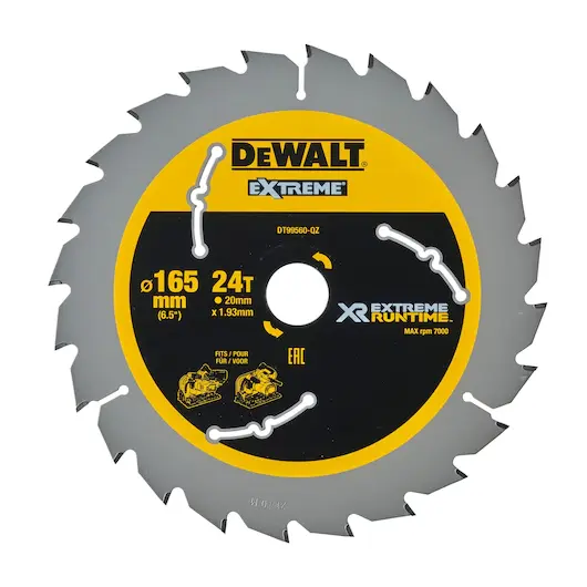 DEWALT DT99560-QZ CIRCULAR SAW BLADE 165 X 20 X 24T