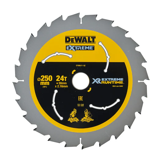 DEWALT DT99571-QZ EXTREME RUNTIME CIRCULAR SAW BLADE 250MM X 30MM 24T