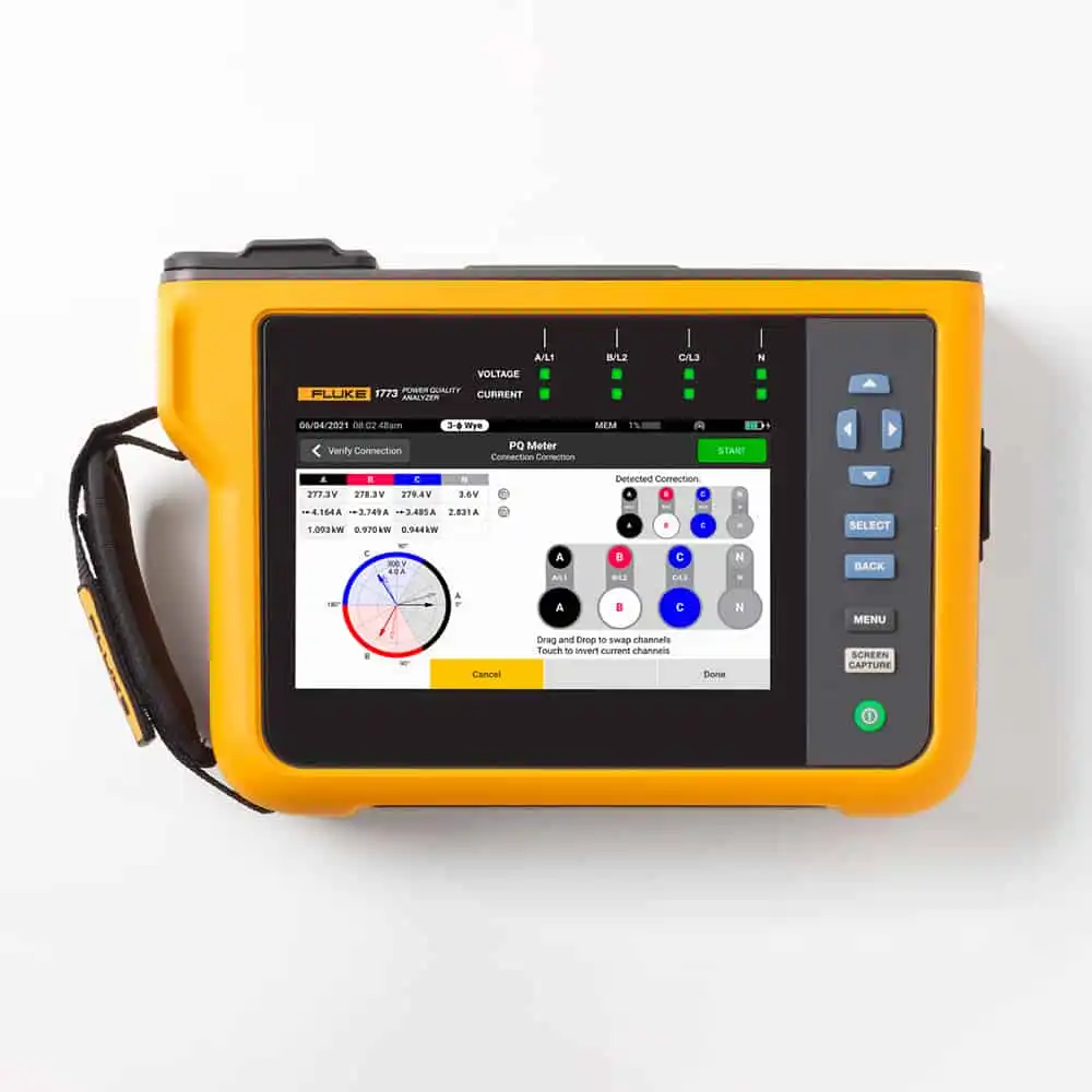FLUKE 1777 POWER QUALITY ANALYZER, 3-PHASE, 1 - 20MS/S