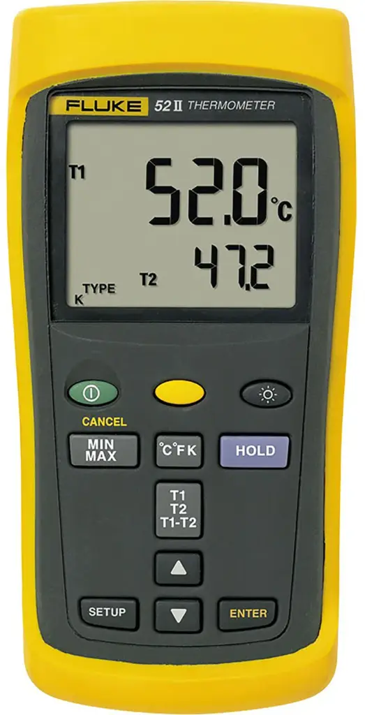 FLUKE 52 II DUAL INPUT DIGITAL THERMOMETER, -200°C TO 1372°C