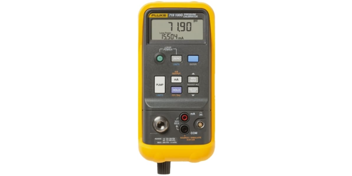 FLUKE 719-100G ELECTRIC PRESSURE CALIBRATOR -12 TO 100 PSI, -850 MBAR TO 8 BAR