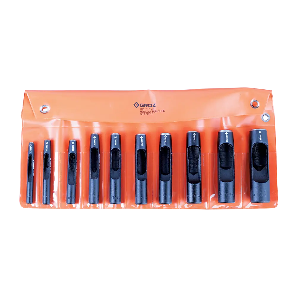 GROZ HPL/10-ST HOLLOW PUNCH SET 10-PC
