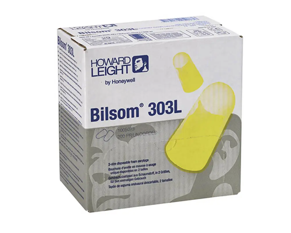 HONEYWELL AUD1005073 BILSOM 303L FOAM EARPLUGS YELLOW-WHITE ONE SIZE