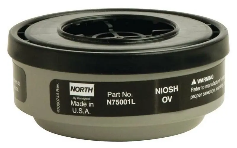 HONEYWELL HBAN75001L ORGANIC VAPOR RESPIRATOR CARTRIDGES GREY-BLACK 1X0.38X0.5 INCH 2-PIECE