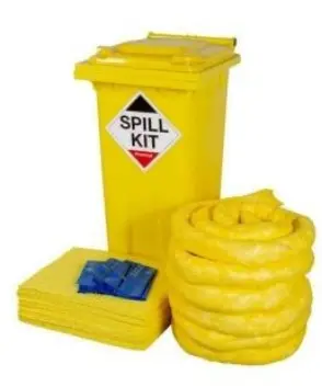 AND CHEMICAL SPILL KIT IN WHEELIE BIN (60 GALLON)