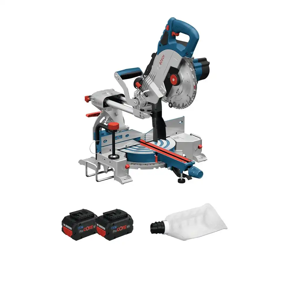 BOSCH GCM 18V-216 + FULL KIT CORDLESS MITRE SAW 1600W (SAW BLADE DIA. 216 MM 2XPROCORE 8.0AH+CHARGER)