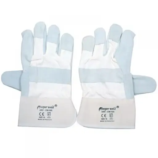 COOPERWELD CW-506 GLOVES LEATHER GREY / WHITE