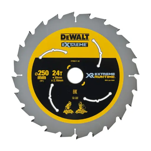 DEWALT DT99571-QZ EXTREME RUNTIME CIRCULAR SAW BLADE 250MM X 30MM 24T
