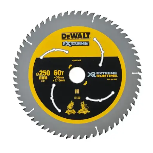 DEWALT DT99573 EXTREME RUNTIME CIRCULAR SAW BLADE250MM X 30MM 60T
