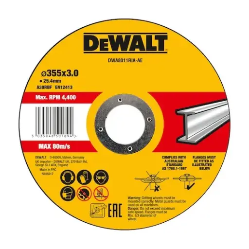 DEWALT DWA8011 STAINLESS STEEL CUTTING DISC BLACK 14 INCH