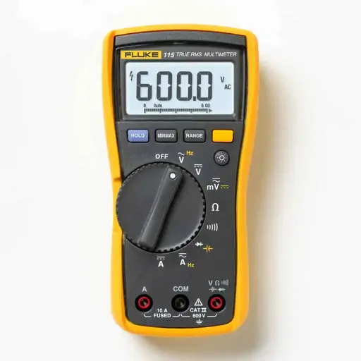 FLUKE 115 TRUE RMS DIGITAL MULTIMETER, CAT III 600V, 10A