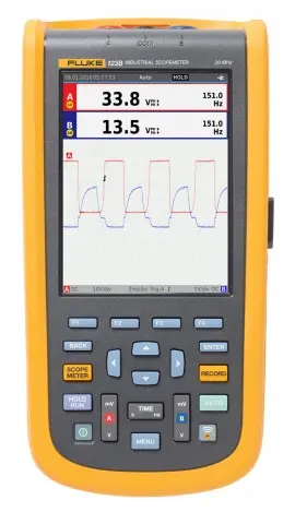 FLUKE 123B/EU INDUSTRIAL SCOPEMETER HANDHELD OSCILLOSCOPES, 20 MHZ
