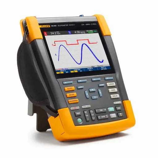 FLUKE 190-062-III SCOPEMETER® PORTABLE OSCILLOSCOPE, 2 CHANNEL, 60MHZ, COLOR