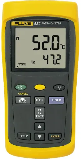 FLUKE 52 II DUAL INPUT DIGITAL THERMOMETER, -200°C TO 1372°C