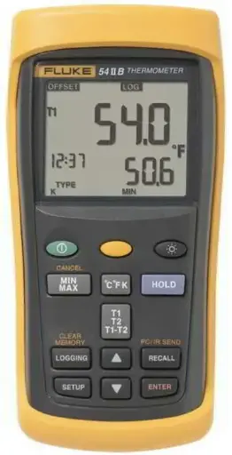FLUKE 54 II B/50HZ DUAL INPUT DIGITAL THERMOMETER, -200°C TO 1372°C