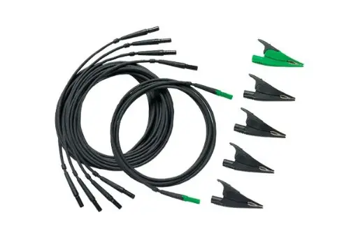FLUKE TLS430 TEST LEADS AND ALLIGATOR CLIPS (4 BLACK, 1 GREEN), CAT IV 600 V