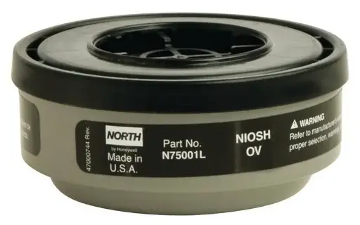 HONEYWELL HBAN75001L ORGANIC VAPOR RESPIRATOR CARTRIDGES GREY-BLACK 1X0.38X0.5 INCH 2-PIECE